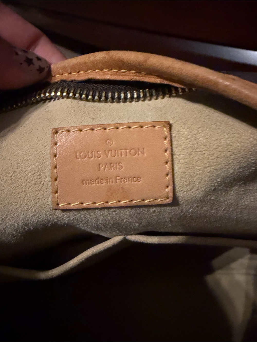 Louis Vuitton Estrela MM Leather Interior Tag in Tan and Beige - Picture 2 of 3